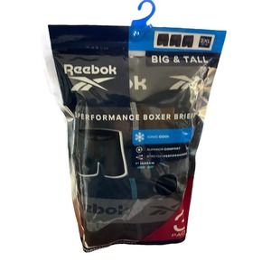 Reebok Briefs Boxer Mens Size 2Xl Big & Tall 7” Inseam 3 Pack Ionic Cool (46-48)